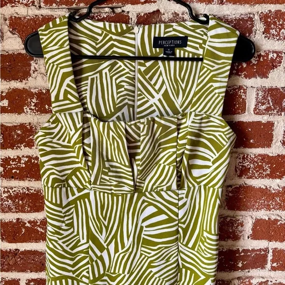 y2k Perceptions green & white cocktail dress - Picture 3 of 5